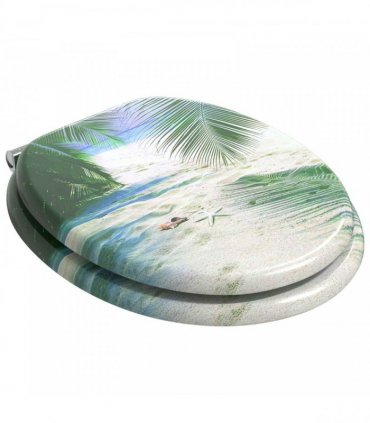 vidaXL Soft-Close Toilet Seat Green 44 x 38 cm MDF board