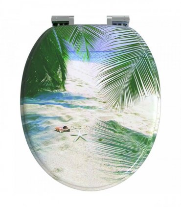 vidaXL Soft-Close Toilet Seat Green 44 x 38 cm MDF board
