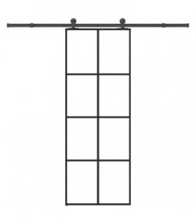 vidaXL Sliding Door with Hardware Set 76x205 cm ESG Glass&Aluminium