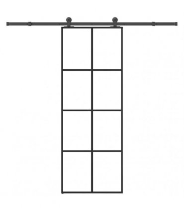 vidaXL Sliding Door with Hardware Set 76x205 cm ESG Glass&Aluminium