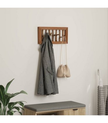 vidaXL Coat Hook Natural 50 x 10 x 25 cm Solid Mahogany Wood
