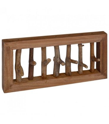 vidaXL Coat Hook Natural 50 x 10 x 25 cm Solid Mahogany Wood