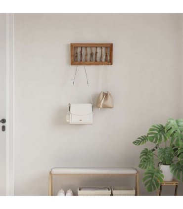 vidaXL Coat Hook Natural 50 x 10 x 25 cm Solid Mahogany Wood