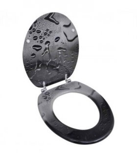 Toilet Seat with MDF Lid Water Drop Design