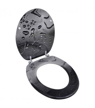 Toilet Seat with MDF Lid Water Drop Design