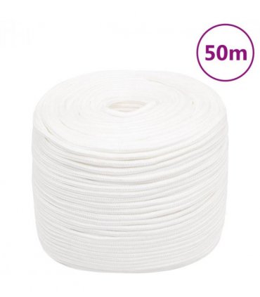 vidaXL Boat Rope Full White 6 mm 50 m Polypropylene