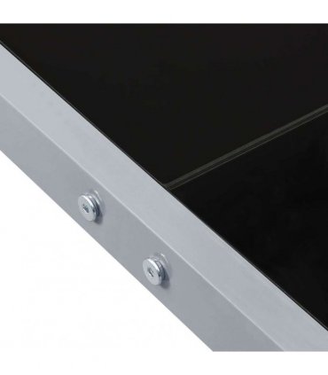 vidaXL Garden Table 130x130x72 cm Grey Steel and Glass