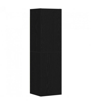 vidaXL TV Cabinet Set Wall-mounted 4 pcs Black Oak 130.5 x 30 x 140 cm