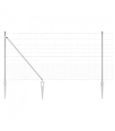 vidaXL Welded Wire Fence with Spikes 25 x 1.2 m Galvanised Steel Mesh