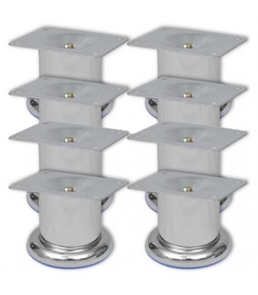 vidaXL Round Sofa Legs 8 pcs Chrome 60 mm