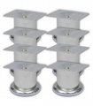 vidaXL Round Sofa Legs 8 pcs Chrome 60 mm