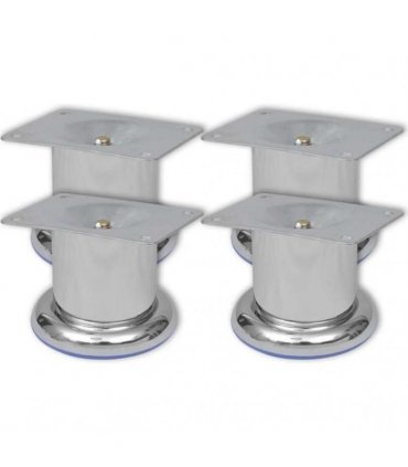 vidaXL Round Sofa Legs 8 pcs Chrome 60 mm