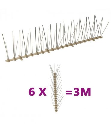 vidaXL 5-row Plastic Bird & Pigeon Spikes Set of 6 3 m