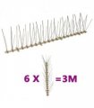 vidaXL 5-row Plastic Bird & Pigeon Spikes Set of 6 3 m
