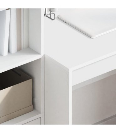 vidaXL Desk with Drawer with Shelf with Storage 2 pcs White