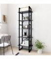 vidaXL 5-Tier Book Cabinet Grey 60x30x175 cm Engineered Wood