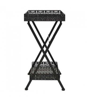 vidaXL Folding Tea Table Vintage Style Metal 58x35x72 cm Black