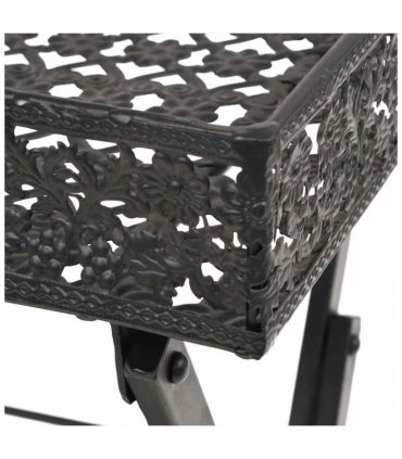 vidaXL Folding Tea Table Vintage Style Metal 58x35x72 cm Black
