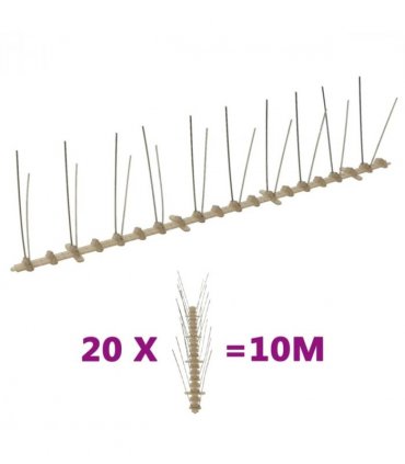 vidaXL 2-row Plastic Bird & Pigeon Spikes Set of 20 10 m