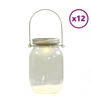 vidaXL Solar Glass Light for Outdoor 12 pcs Warm White