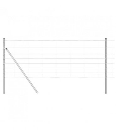 vidaXL Ground Fix Welded Wire Fence 50 x 0.8 m Galvanised Steel Silver
