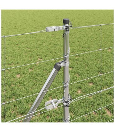 vidaXL Ground Fix Welded Wire Fence 50 x 0.8 m Galvanised Steel Silver