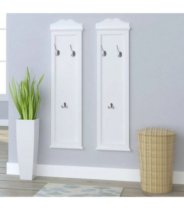 vidaXL Coat Racks 2 pcs White
