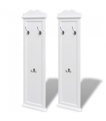 vidaXL Coat Racks 2 pcs White