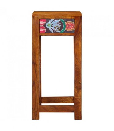 vidaXL Floral End Table with Drawer with Storage Brown 35 x 35 x 75 cm