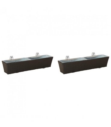 vidaXL Railing 2 pcs 80 x 17 x 17 cm Metal