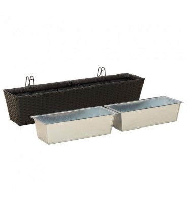 vidaXL Railing 2 pcs 80 x 17 x 17 cm Metal