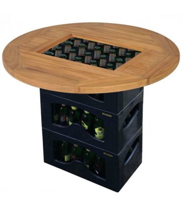 vidaXL Beer Crate Tabletop Teak 70 cm