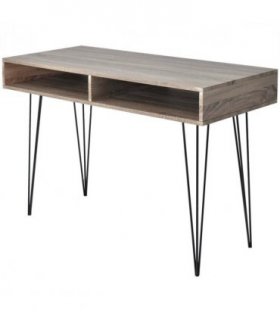 vidaXL Desk with 2 Compartments Grey