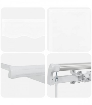 vidaXL Retractable Awning White 400 x 300 cm Polyester and Aluminium
