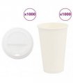 vidaXL Paper Coffee Cups with Lids 1000 pcs 16oz 400ml