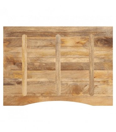 vidaXL Desk Top with Curve 110x80x2.5 cm Solid Wood Rough Mango