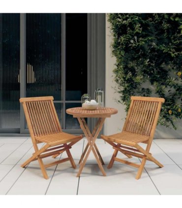 vidaXL Garden Dining Set | Teak | Solid teak wood | Foldable | Garden Dining Set