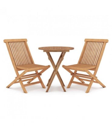 vidaXL Garden Dining Set | Teak | Solid teak wood | Foldable | Garden Dining Set