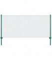 vidaXL Wire Mesh Fence with Posts Steel 25x1 m Green