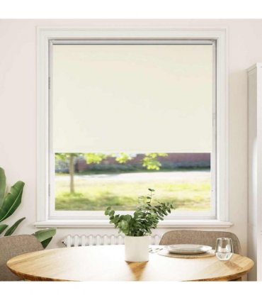 vidaXL Roller Blind Blackout Off White 110x150 cm Fabric Width 105.7 cm Polyester