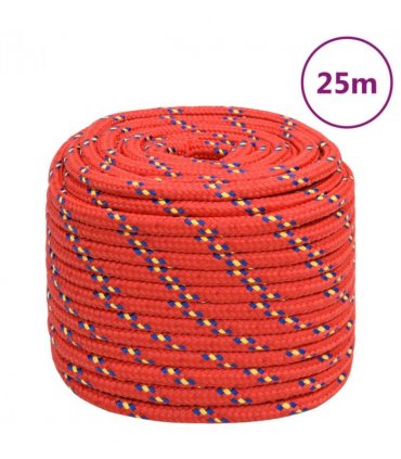 vidaXL Boat Rope Red 18 mm 25 m Polypropylene
