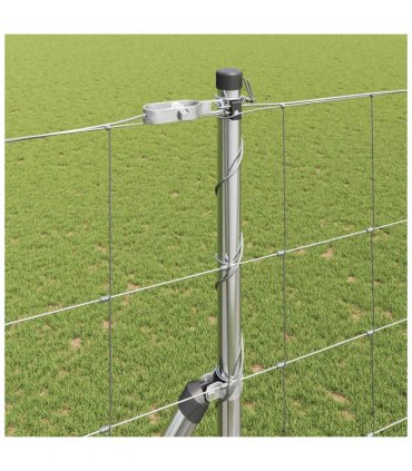 vidaXL Ground Fix Welded Wire Fence 25 x 1.6 m Galvanised Steel Silver