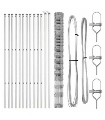 vidaXL Ground Fix Welded Wire Fence 25 x 1.6 m Galvanised Steel Silver