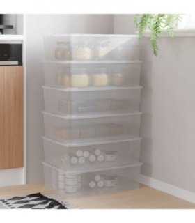 vidaXL Plastic Storage Boxes 6 pcs 25 L Stackable