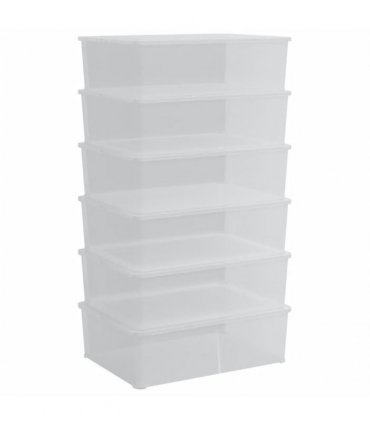 vidaXL Plastic Storage Boxes 6 pcs 25 L Stackable