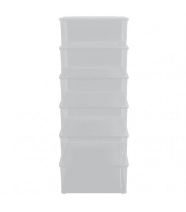 vidaXL Plastic Storage Boxes 6 pcs 25 L Stackable