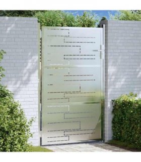 vidaXL Garden Gate with Lock Silver 85 x 120 cm Stainless Steel