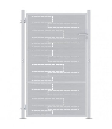 vidaXL Garden Gate with Lock Silver 85 x 120 cm Stainless Steel