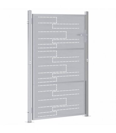 vidaXL Garden Gate with Lock Silver 85 x 120 cm Stainless Steel