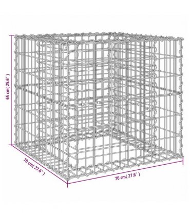 vidaXL Gabion Basket Silver 70x70x65 cm Galvanised Iron